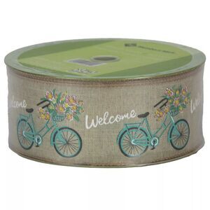 Member's Mark Premium Wired Ribbon 50 Yards 2.5in Width, Bicycle Welcome